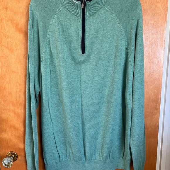 Heather Green Quarter-Zip Sweater // Fairlane Men's Size XL - Picture 4 of 5